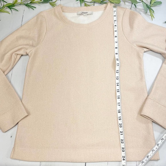 NWOT Loft Gold Pullover Fleece Sweatshirt with Round Neck - Picture 8 of 10